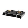 เตาแก๊ส 2 หัว หน้ากระจกนิรภัย ระบบ Thermo Cutoff / Safety Device บอดี้สแตนเลส