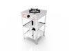 Single burner shelf gas stove with Giga burner, full stainless steel body and storage shelf
