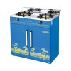 Double burner gas cabinet stove with cast iron burners and storage