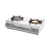 Double burner gas stove with infrared and brass burners for heavy use