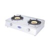 Double burner gas stove with brass burners and large stainless steel body