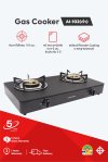 Double Burner Gas Stove with Cyclone Burner and Glass Top