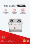 Double burner cabinet gas stove with full stainless steel body and bottle storage