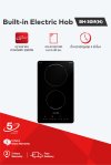 Built-in ceramic hob 2 burners 30 cm with ceramic glass and touch control