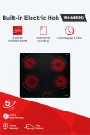 Built-in ceramic hob 4 burners 60 cm with Schott Ceran glass and touch control