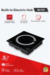Single burner induction hob with remote control and ceramic glass for commercial use