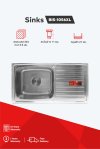 ซิงค์ล้างจานสเตนเลส 1 หลุม พร้อมที่พักจาน รุ่น BIS-1056XL