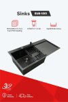 ซิงค์ล้างจานสแตนเลสเคลือบ PVD สีดำ 1 หลุม พร้อมที่พักจาน