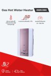 Gas water heater with adjustable temperature and 7 safety systems