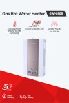 Gas water heater with adjustable temperature and 7 safety systems