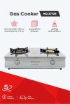 Double burner gas stove with infrared and brass burners for heavy use