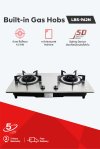 Built-in gas hob with cyclone burners and stainless steel surface