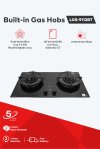 Built-in gas hob with tempered glass and timer function