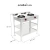 Double burner shelf gas stove with turbo burner, ring support and full stainless steel body with storage