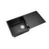Single bowl granite kitchen sink with drainboard and top mount installation