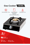 Single burner gas stove with tempered glass and stainless steel body