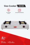 Double burner gas stove with cyclone burners and stainless steel body