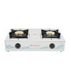 Double-burner gas stove with brass burners