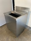 ถังน้ำแข็งสแตนเลสแบบฝาเปิดบน 60x60x100 cm (มีบาร์กั้นหลัง)