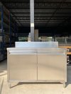 โต๊ะเตรียมสแตนเลส 60x120x100 cm (มีบาร์กั้นหลัง)