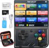 Retro Handheld Game Console Mini Plus - 64G TF Card Included - Supports 10000+ Games - 3.5-inch Portable Rechargeable Open Source Emulator with Storage Case (Black)