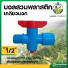 บอลวาล์ว PVC วาล์วต่อสปริงเกอร์ เกลียวนอก 1/2 นิ้ว สวมท่อ PVC (สีฟ้า-แดง)
