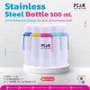 กระติกน้ำสแตนเลส สีขาว พร้อมสายคล้องมือ ขนาด 500 ml.