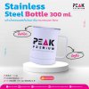 แก้วน้ำสเตนเลส พร้อมฝาปิด+หูจับ ทรงกระบอก สีขาว ขนาด 300 ml.