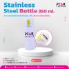 กระบอกน้ำสเตนเลส สีขาว ฝาล็อคเขียว ขนาด 350 ml.