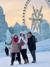 ลูกค้ารีวิวถ่ายรูปเช็คอินหน้าชิงช้าสวรรค์ เทศกาลน้ำแข็งฮาร์บิน