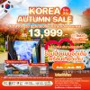 ทัวร์เกาหลี KOREA AUTUMN SALE 5 วัน 3 คืน บินBX เดินทาง ก.ย.-พ.ย. 68 ราคาเริ่ม 13,999 บาท