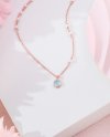 Lumina Hive สร้อยคอหินนำโชค เสริมการสื่อสาร เจรจาไกล่เกลี่ย ลดกังวล สมดุลอารมณ์ – Blue Chalcedony & Pearl Necklace