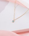 Lumina Hive สร้อยคอหินนำโชค เสริมการสื่อสาร เจรจาไกล่เกลี่ย ลดกังวล สมดุลอารมณ์ – Blue Chalcedony & Pearl Necklace