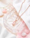Moonlit Drop - Rose Quartz & Pearl Necklace