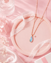 Moonlit Drop - Blue Chalcedony & Pearl Necklace
