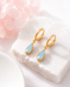 Moonlit Drop - Blue Chalcedony & Pearl Necklace สร้อยหินนำโชคนำเข้าจากเกาหลี เสริมการสื่อสาร ความเข้าใจ การทำงานเป็นทีม