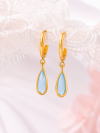Moonlit Drop - Blue Chalcedony Earrings