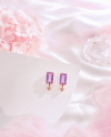Side by Shine - Amethyst & White Topaz Earrings