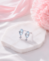 Side by Shine - Blue Topaz & White Topaz Earrings