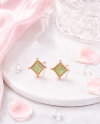 Starlit Glow - Green Quartz Earrings ตุ้มหูหินนำโชค เสริมความสงบ สมาธิ เพิ่มสมดุลอารมณ์ ชัดเจนทางความคิด