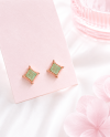 Starlit Glow - Green Quartz Earrings