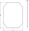 BW92-50 กระจกเงา ทรงแปดเหลี่ยม ขนาด 45x60 ซม.