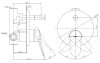 TBS04304T ก๊อกผสมสำหรับลงอ่างอาบน้ำและยืนอาบ ชนิดฝังผนัง พร้อมชุดเปลี่ยนทิศทางน้ำ
