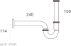 FAVHL-AP240S ท่อน้ำทิ้ง P-TRAP สแตนเลส 201 ยาว 240 มม.