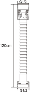 RA HOSE-120-BLK สายฝักบัวสแตนเลส ดำ ขนาด 120 ซม.