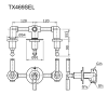 TX469SEL ก๊อกผสมสำหรับยืนอาบน้ำ แบบก้านโยก ชนิดฝังผนัง พร้อมชุดเปลี่ยนทิศทางน้ำ