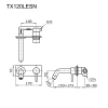 TX120LESN#MB ก๊อกผสมอ่างล้างหน้าแบบก้านโยก ชนิดฝังผนัง ไม่รวมสะดือ