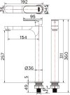 KF-58-611-50 ก๊อกเดี่ยวอ่างล้างหน้าทรงสูง แบบก้านโยก (ไม่มีป๊อบอัพ)