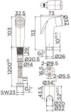 KA-03-327-50 ชุดฉีดชำระสีโครเมี่ยมพร้อมสายและขอแขวน
