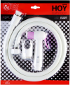 FXHOY-0026PZ ชุดหัวฉีดชำระทรงกลมสีขาว+ชมพู+สายพลาสติกสีขาว รุ่น FANCY